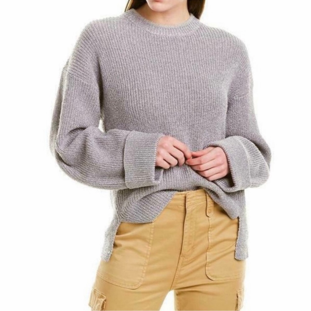 JOIE Cicilia Silver Metallic Raglan Sweater NEW Size M
